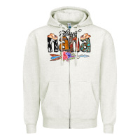 Oatmeal Heather Blessed Nana Zipper Hoodie - CowCowDesign