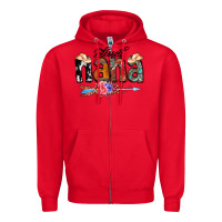 Red Blessed Nana Zipper Hoodie - CowCowDesign