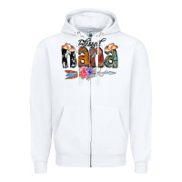 White Blessed Nana Zipper Hoodie - CowCowDesign