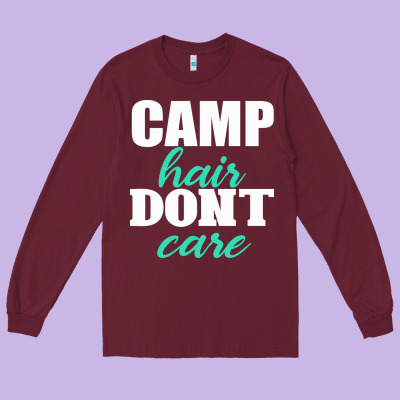 Camp Hair Don't Care Black Long Sleeve Tee Designed By Bettercallsaul