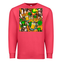 Cardinal St. Patrick's Day Pig With Beer And Shamrock Seamless Premium Sweatshirt - FaDigitalArtStudio
