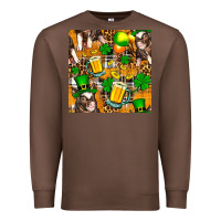 Chestnut St. Patrick's Day Pig With Beer And Shamrock Seamless Premium Sweatshirt - FaDigitalArtStudio