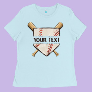 Preview Custom Baseball Ladies Tee Designed By Maliassmallbusiness