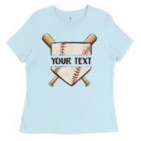 Baby Blue preview custom baseball Ladies Tee - MaliasSmallBusiness