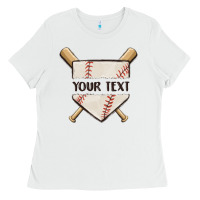 White preview custom baseball Ladies Tee - MaliasSmallBusiness