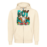 Sandshell Boy Mom Flowers Cow Zipper Hoodie - CowCowDesign
