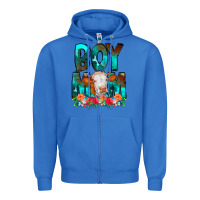 True Royal Boy Mom Flowers Cow Zipper Hoodie - CowCowDesign