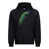 Black Peacock Urban Hoodie - LillyAllenDesigns