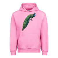 Fuchsia Pink Peacock Urban Hoodie - LillyAllenDesigns