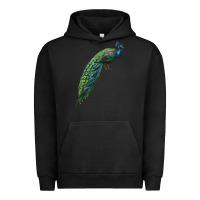 Pigment Black Peacock Urban Hoodie - LillyAllenDesigns