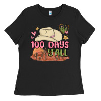 Black 100 days y'all malia Ladies Tee - MaliasSmallBusiness