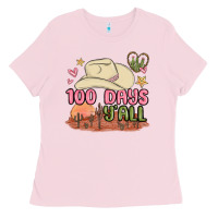 Bubblegum Pink 100 days y'all malia Ladies Tee - MaliasSmallBusiness