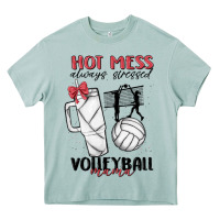 Arona hot mess always stressed volleyball mama Heavy Core Tee - MaliasSmallBusiness