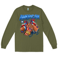 Army Green Afro american girl sneakers Long Sleeve Tee - RanaPortraitStore