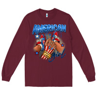 Burgundy Afro american girl sneakers Long Sleeve Tee - RanaPortraitStore