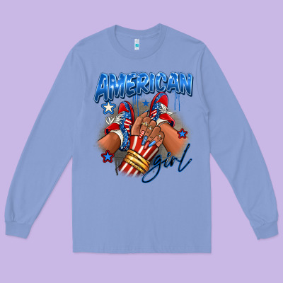 Afro American Girl Sneakers Long Sleeve Tee Designed By Ranaportraitstore
