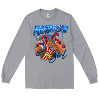 Heather Grey Afro american girl sneakers Long Sleeve Tee - RanaPortraitStore