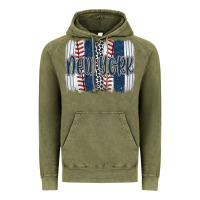 Vintage Olive new york baseball team spirit brushstrokes Vintage Hoodie - Artiststas