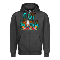 Charcoal Heather Boy Mama Flowers Cow Zipper Hoodie - CowCowDesign