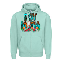 Boy Mama Flowers Cow Zipper Hoodie | Teevron