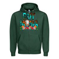 Sports Green Boy Mama Flowers Cow Zipper Hoodie - CowCowDesign
