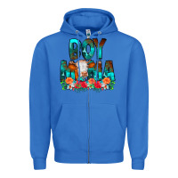 True Royal Boy Mama Flowers Cow Zipper Hoodie - CowCowDesign