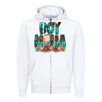 White Boy Mama Flowers Cow Zipper Hoodie - CowCowDesign
