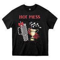 Black hot mess always stressed race mama Heavy Core Tee - MaliasSmallBusiness