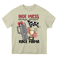 Mossy hot mess always stressed race mama Heavy Core Tee - MaliasSmallBusiness