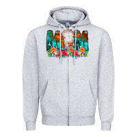 Heather Grey Cow Mom Turquoise Tooled Leather Flowers Zipper Hoodie - CowCowDesign