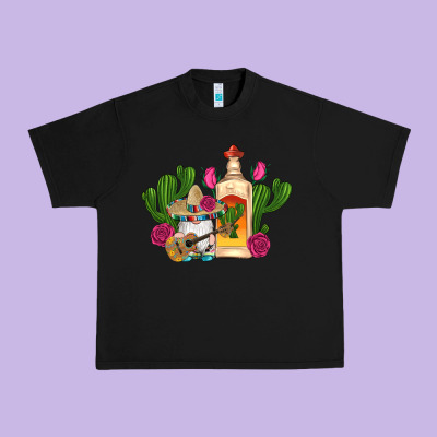 Mexican Tequila Gnomes Guitar Roses Cactus Serape Urban Heavy Tee Designed By Artiststas