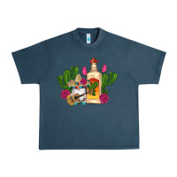 Midnight Navy mexican tequila gnomes guitar roses cactus serape Urban Heavy Tee - Artiststas