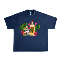 Navy mexican tequila gnomes guitar roses cactus serape Urban Heavy Tee - Artiststas