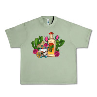 Oil Green mexican tequila gnomes guitar roses cactus serape Urban Heavy Tee - Artiststas