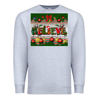 Heather Grey Christmas Believe Premium Sweatshirt - BundleAndBundleShop