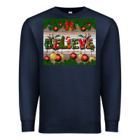 Navy Christmas Believe Premium Sweatshirt - BundleAndBundleShop