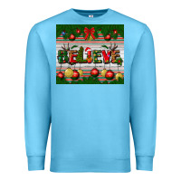 Ocean Blue Christmas Believe Premium Sweatshirt - BundleAndBundleShop