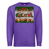 Purple Christmas Believe Premium Sweatshirt - BundleAndBundleShop