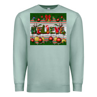 Seafoam Christmas Believe Premium Sweatshirt - BundleAndBundleShop