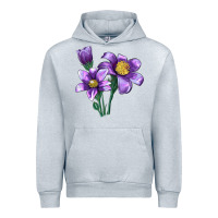 Heather Grey Pasque Flower Illustrations Urban Hoodie - LillyAllenDesigns