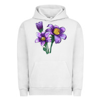 Pigment Lunar Rock Pasque Flower Illustrations Urban Hoodie - LillyAllenDesigns