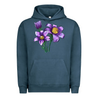 Pigment Midnight Navy Pasque Flower Illustrations Urban Hoodie - LillyAllenDesigns
