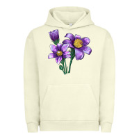 Pigment Pistachio Pasque Flower Illustrations Urban Hoodie - LillyAllenDesigns
