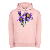 Pigment Salmon Pasque Flower Illustrations Urban Hoodie - LillyAllenDesigns