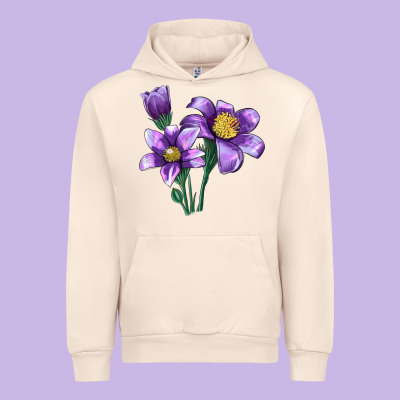 Pasque Flower Illustrations Urban Hoodie Designed By Lillyallendesigns