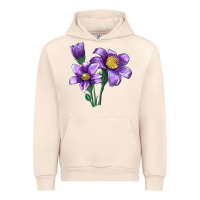 Sandshell Pasque Flower Illustrations Urban Hoodie - LillyAllenDesigns
