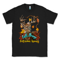 Black Fall Breeze And Autumn Leaves Deer Classic Tee - LillyAllenDesigns