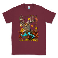 Burgundy Fall Breeze And Autumn Leaves Deer Classic Tee - LillyAllenDesigns
