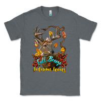 Charcoal Heather Fall Breeze And Autumn Leaves Deer Classic Tee - LillyAllenDesigns