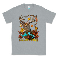 Heather Grey Fall Breeze And Autumn Leaves Deer Classic Tee - LillyAllenDesigns